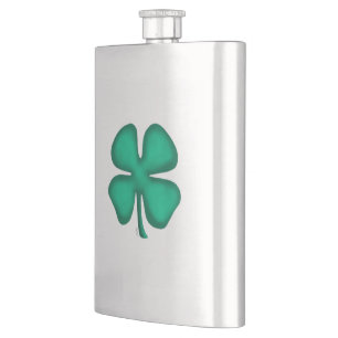 Lucky 4 Leaf Irish Clover roestvrijstalen kolf Flacon