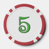 Lucky 4 Leaf Irish Clover rood 5 gestreepte poker  Chips (Achterkant)