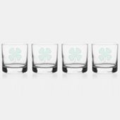 Lucky 4 Leaf Irish Clover rotsen glas set 4 (Achterkant)