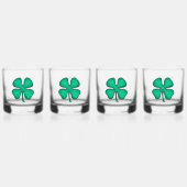 Lucky 4 Leaf Irish Clover rotsen glas set 4 (Voorkant)