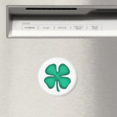 Lucky 4 Leaf Irish Clover round magnet (Insitu (Vaatwasser))