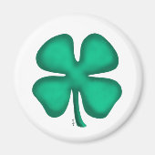 Lucky 4 Leaf Irish Clover round magnet (Voorkant)