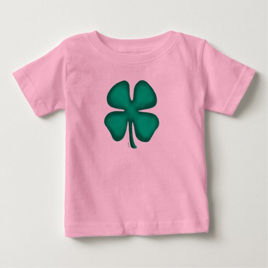 Lucky 4 Leaf Irish Clover roze baby shirt (Voorkant)