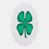 Lucky 4 Leaf Irish Clover scalloped paper ornament (Rechts)
