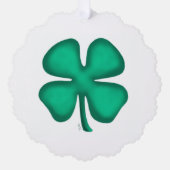 Lucky 4 Leaf Irish Clover scalloped paper ornament Kaart (Voorkant)