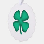 Lucky 4 Leaf Irish Clover scalloped paper ornament Kaart (Links)