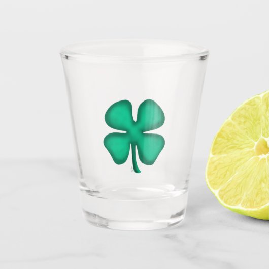 Lucky 4 Leaf Irish Clover shot glas (Voorkant)