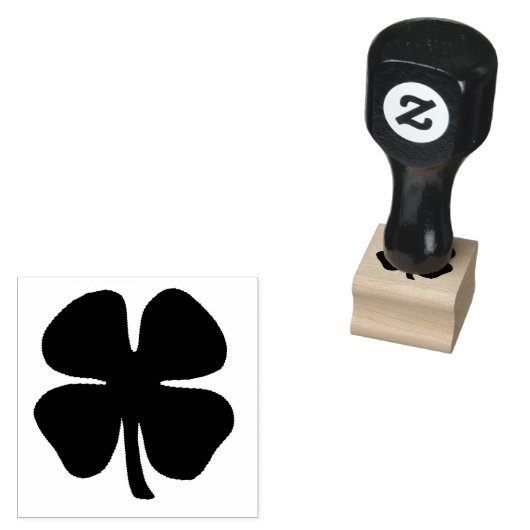 Lucky 4 Leaf Irish Clover sm rubber stempel w hand (Gestempeld)