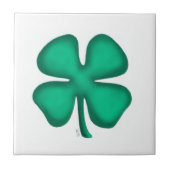 Lucky 4 Leaf Irish Clover small tile Tegeltje (Voorkant)