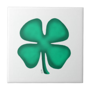 Lucky 4 Leaf Irish Clover small tile Tegeltje