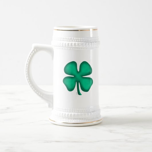 Lucky 4 Leaf Irish Clover stein Bierpul (Links)