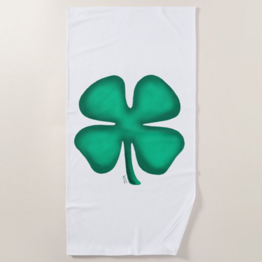 Lucky 4 Leaf Irish Clover strandlaken (Voorkant)