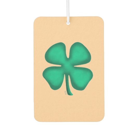 Lucky 4 Leaf Irish Clover tan car air freshener Luchtverfrisser (Voorkant)