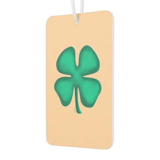 Lucky 4 Leaf Irish Clover tan car air freshener Luchtverfrisser (Links)
