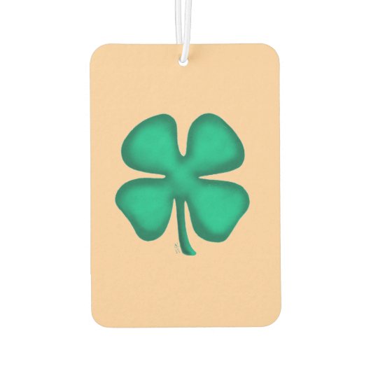 Lucky 4 Leaf Irish Clover tan car air freshener Luchtverfrisser (Achterkant)