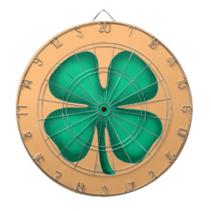 Lucky 4 Leaf Irish Clover tan dartboard Dartbord