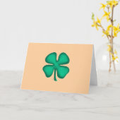Lucky 4 Leaf Irish Clover tan greeting card Kaart (Gele Bloem)