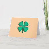 Lucky 4 Leaf Irish Clover tan greeting card Kaart (Voorkant)