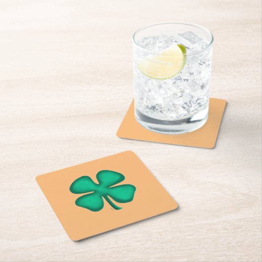 Lucky 4 Leaf Irish Clover tan papieren drankenkust Kartonnen Onderzetters (Insitu)