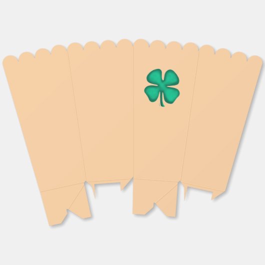 Lucky 4 Leaf Irish Clover tan popcorn dozen Bedankdoosjes (Ongevouwen)