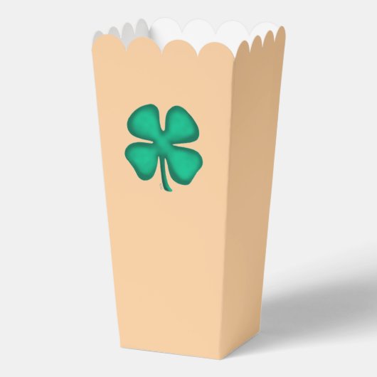 Lucky 4 Leaf Irish Clover tan popcorn dozen Bedankdoosjes (Voorkant)
