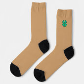 Lucky 4 Leaf Irish Clover tan premium sokken (Links)
