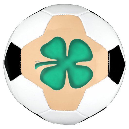 Lucky 4 Leaf Irish Clover tan voetbal (Gedraaid)