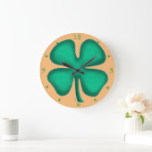 Lucky 4 Leaf Irish Clover tan wandklok (Huis)