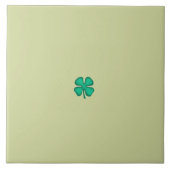Lucky 4 Leaf Irish Clover tiny lt green large tile Tegeltje (Voorkant)