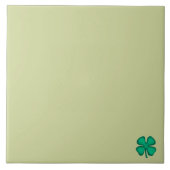 Lucky 4 Leaf Irish Clover tiny lt green large tile Tegeltje (Voorkant)