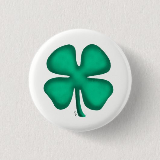 Lucky 4 Leaf Irish Clover-toets Ronde Button 3,2 Cm (Voorkant)