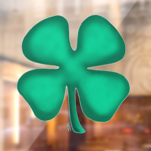 Lucky 4 Leaf Irish Clover venster cling back stick Raamsticker (Vel 2)