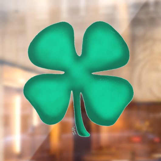 Lucky 4 Leaf Irish Clover venster cling voorkant s Raamsticker (Vel 2)
