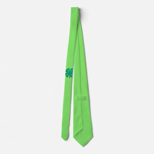 Lucky 4 Leaf Irish Clover very green necktie Stropdas (Achterkant)