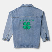 Lucky 4 Leaf Irish Clover vrouwen denim jas Denim Jacket (Achterkant)