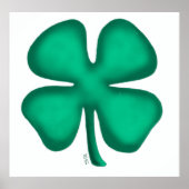 Lucky 4 Leaf Irish Clover waarde wit mat poster (Voorkant)