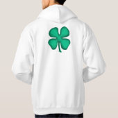 Lucky 4 Leaf Irish Clover white hoodie terug (Achterkant)