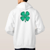 Lucky 4 Leaf Irish Clover white hoodie terug (Achterkant)