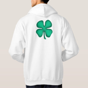 Lucky 4 Leaf Irish Clover white hoodie terug