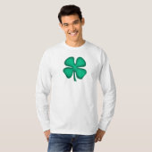 Lucky 4 Leaf Irish Clover white long-hoes shirt (Voorkant volledig)