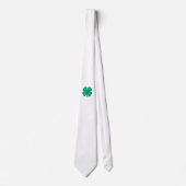 Lucky 4 Leaf Irish Clover white necktie Stropdas (Voorkant)
