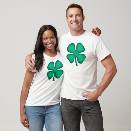 Lucky 4 Leaf Irish Clover white T shirt (Unisex)