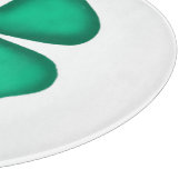 Lucky 4 Leaf Irish Clover wht glass cutting board Snijplank (Hoek)