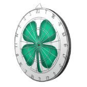 Lucky 4 Leaf Irish Clover wit dartboard Dartbord (Voorkant Rechts)