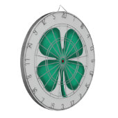 Lucky 4 Leaf Irish Clover wit dartboard Dartbord (Voorkant Links)