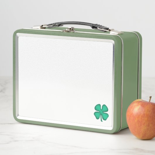 Lucky 4 Leaf Irish Clover wit n groen lunchbox (In situ)