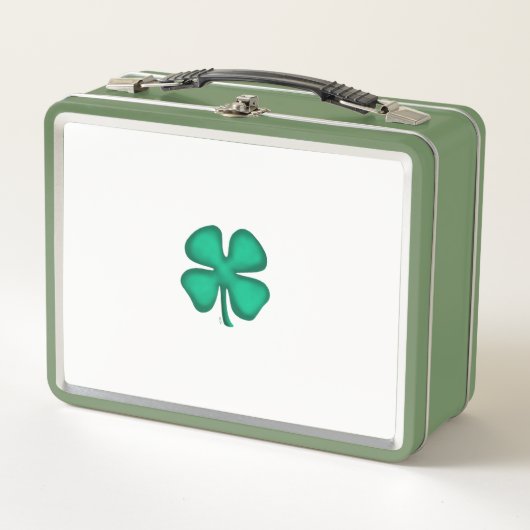Lucky 4 Leaf Irish Clover wit n groen lunchbox (Voorkant)