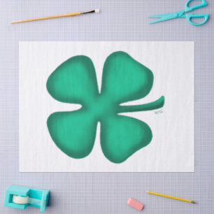 Lucky 4 Leaf Irish Clover wit tissuepapier