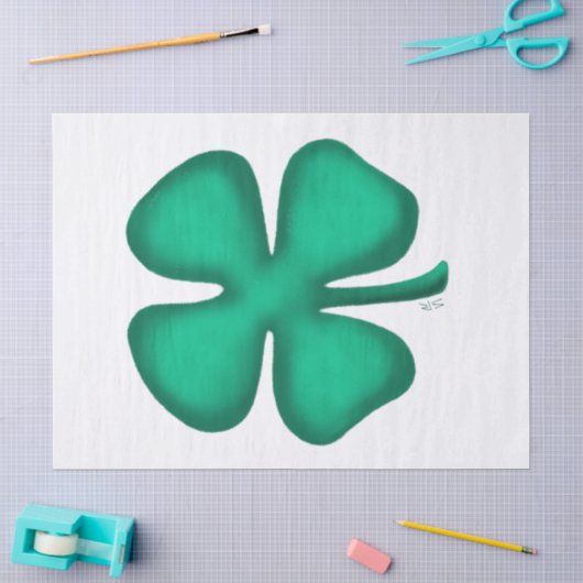 Lucky 4 Leaf Irish Clover wit tissuepapier (Craft)