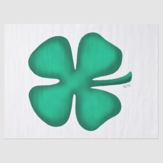 Lucky 4 Leaf Irish Clover wit tissuepapier (Voorkant)